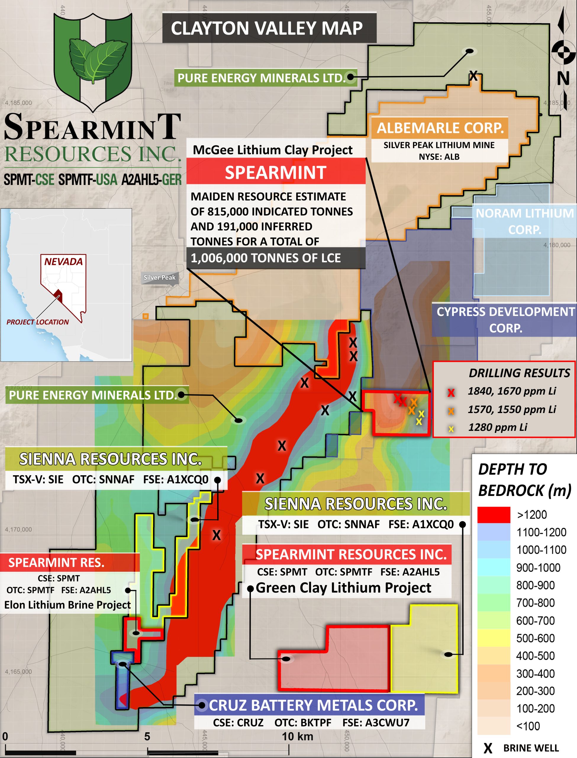 Clayton Valley Nevada Map Mcgee Lithium Clay Project - Spearmint Resources Clayton Valley Nevada Map Mcgee Lithium Clay Project - Spearmint Resources